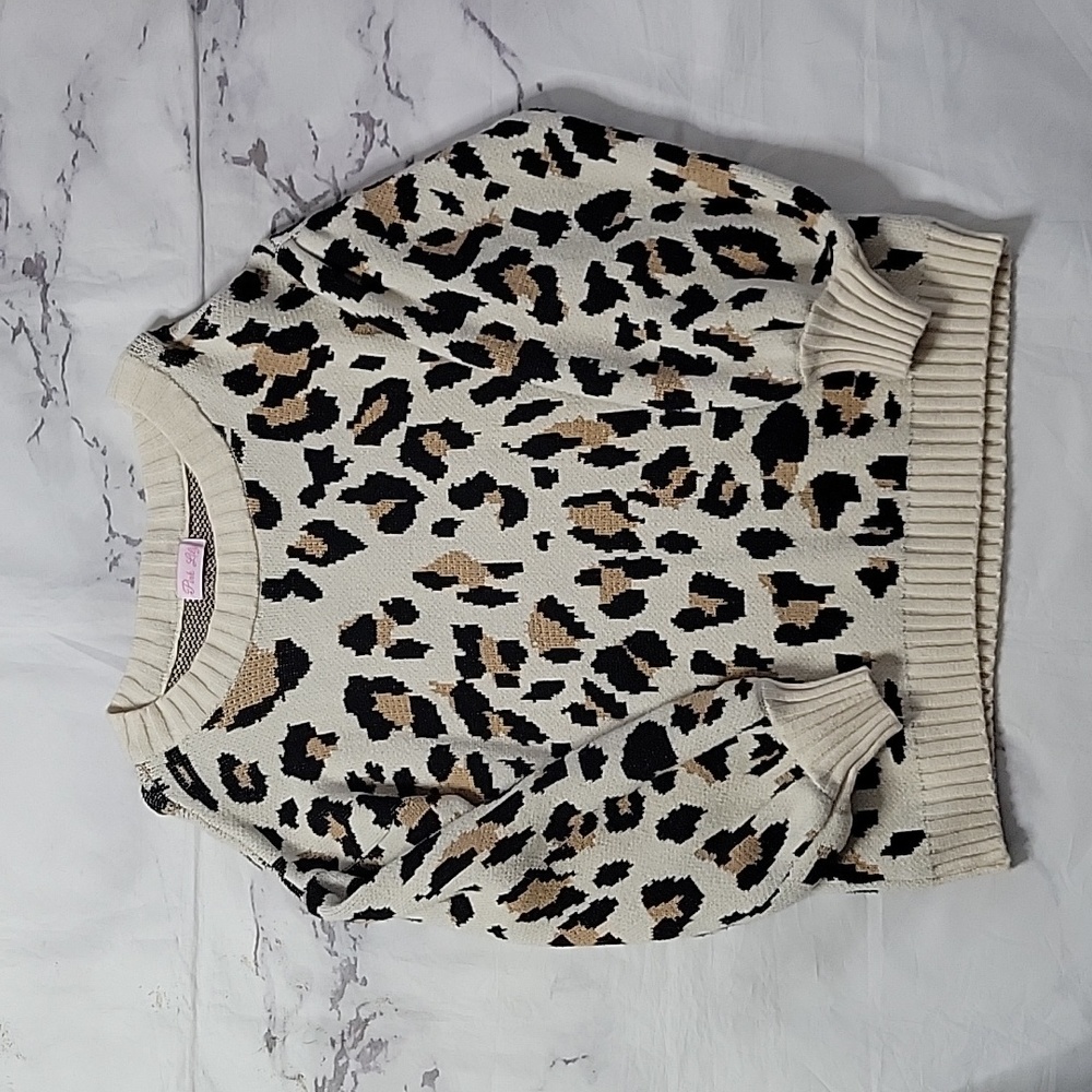 Pink Lily Cheetah Print Sweater